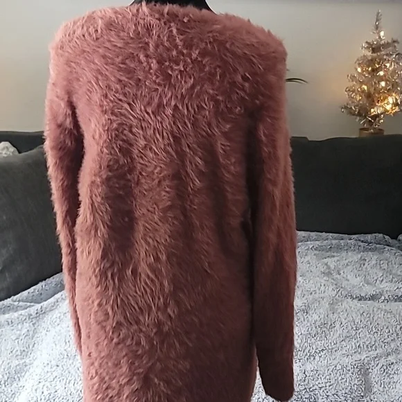 🐰 Free People Fuzzy Open Front Cardigan - Pink - Picture 11 of 15